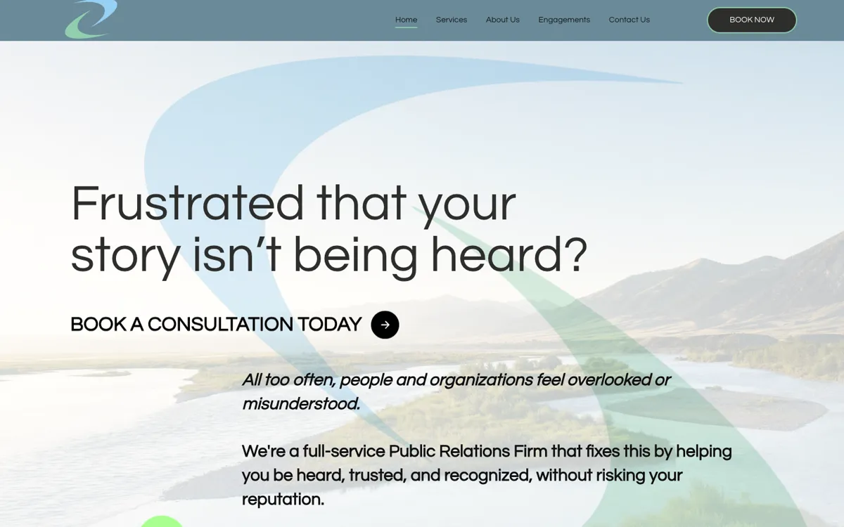 Screenshot of the Clear Source Communications homepage
