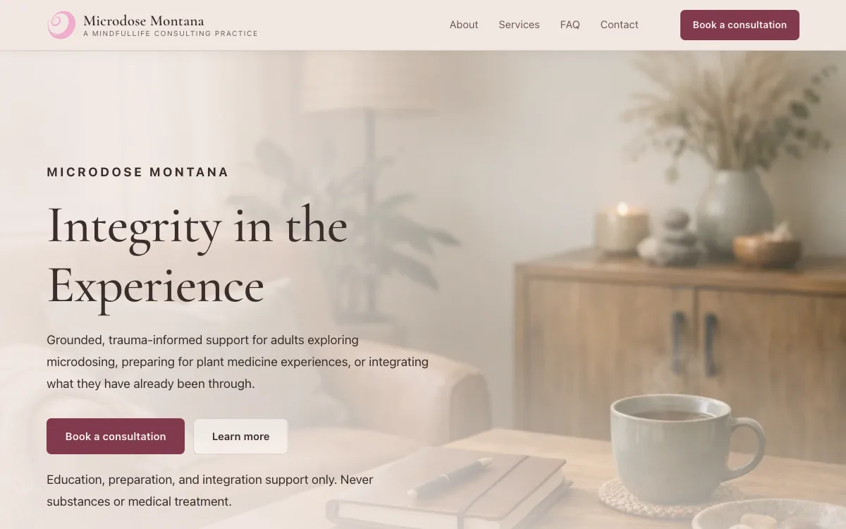 Microdose Montana website